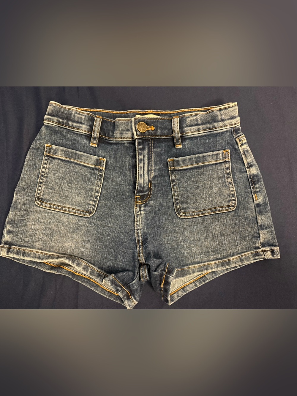 J. Crew crewcuts Girls Blue Denim High-Waist Pocket Shorts Sz 10